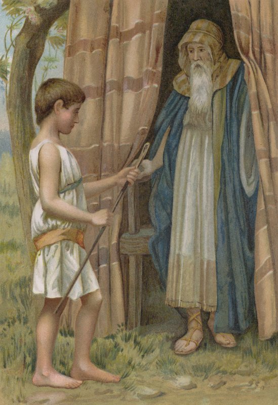 Abraham och Isak (kromolit) av English School