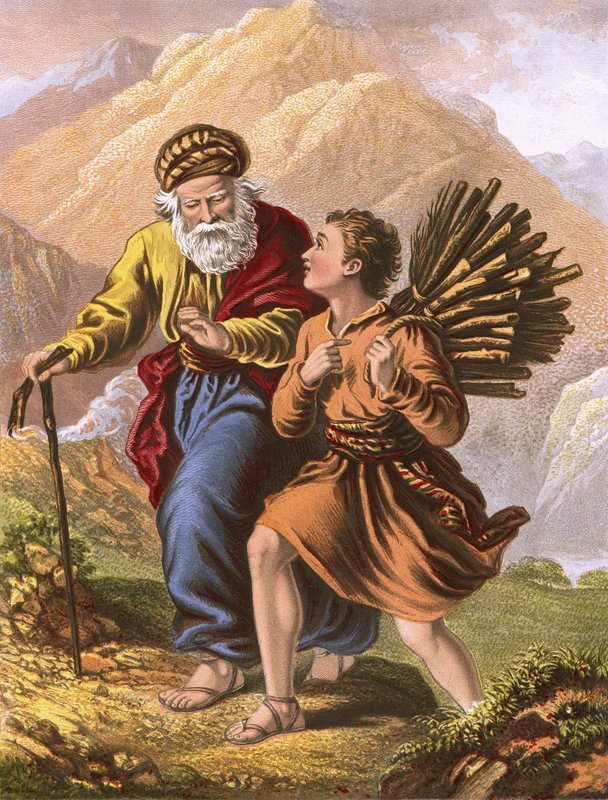 Abraham och Isak på väg till Moria av English School