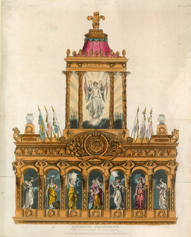 Ackermanns Transparency, utställd för att fira freden, juni 1814 av English School