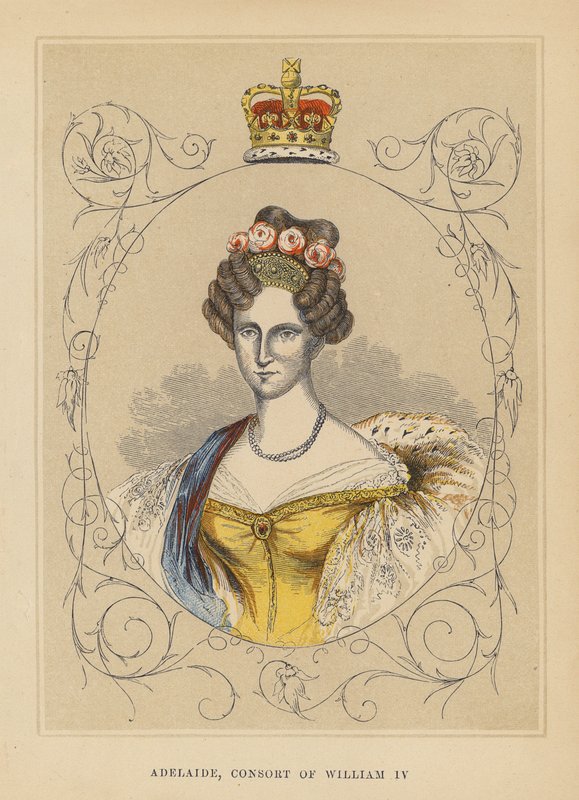Adelaide, Wilhelm IV:s gemål (kolorerad gravyr) av English School