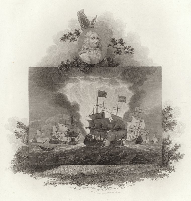 Amiral Blake besegrar holländarna under Van Tromp av English School