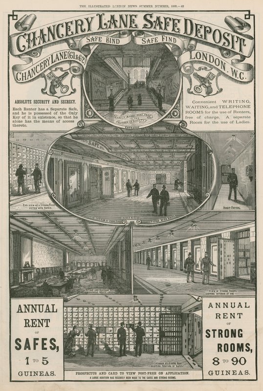 Annons för Chancery Lane Safe Deposit, 61 & 62 Chancery Lane, London av English School