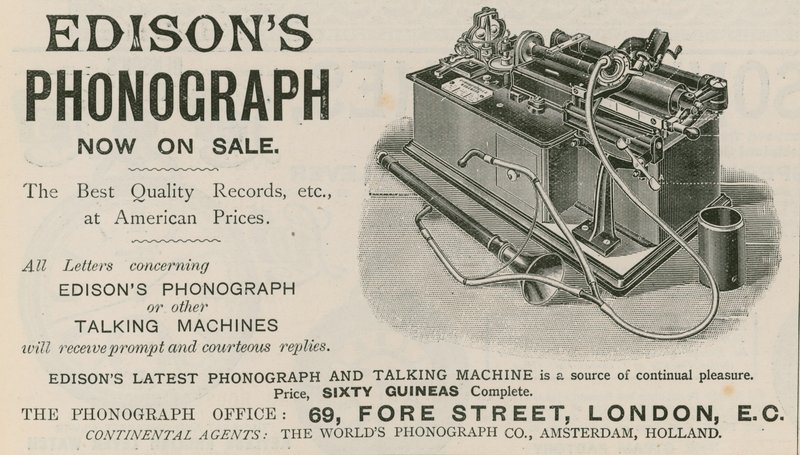 Annons för Edisons Phonograph av English School