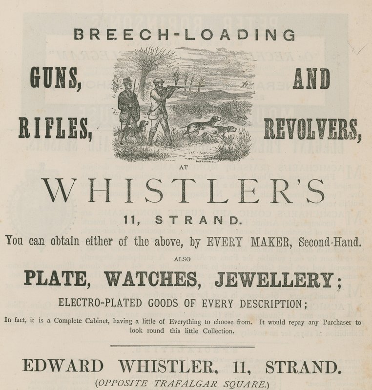 Annons för Edward Whistler, 11 Strand, London av English School