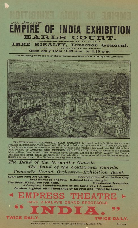Annons för Empire of India-utställningen, Earls Court av English School