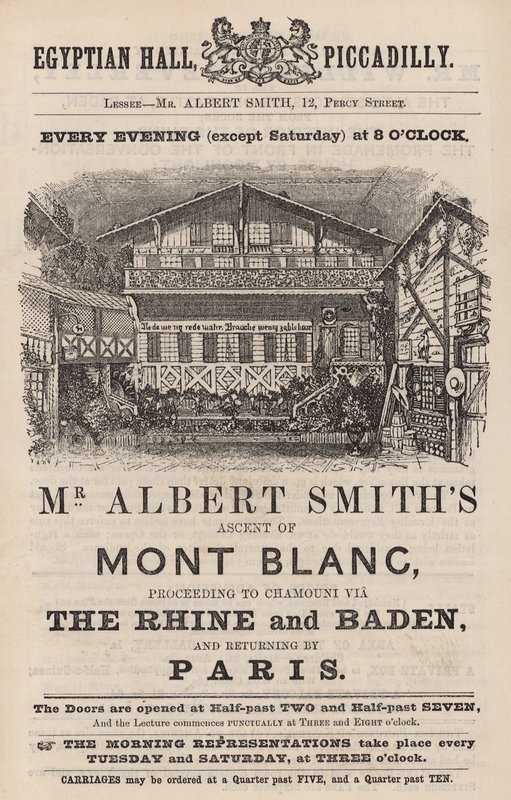 Annons för Mr Albert Smiths framträdande i Egyptian Hall av English School