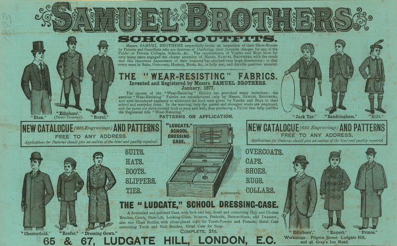 Annons för Samuel Brothers, Ludgate Hill, London av English School