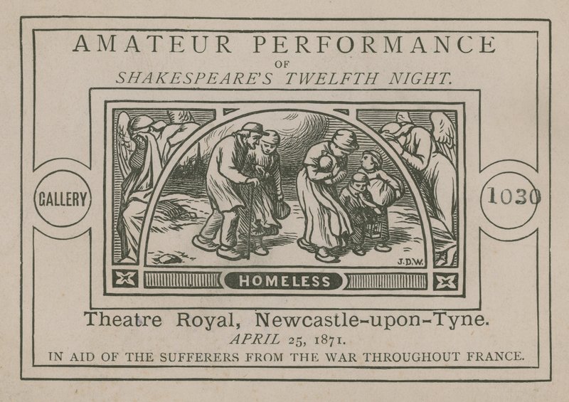 Annonsera för en amatörföreställning av Shakespeares tolfte natt av English School
