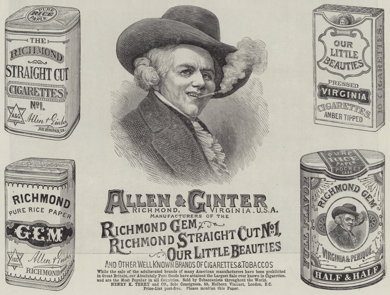 Annons, Allen och Ginter (gravyr) av English School