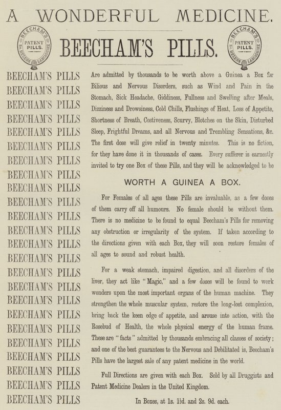 Annons, Beechams piller (gravyr) av English School