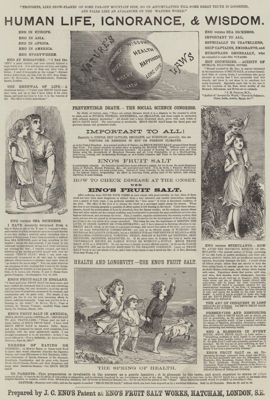 Annons, Enos fruktsalt (gravyr) av English School
