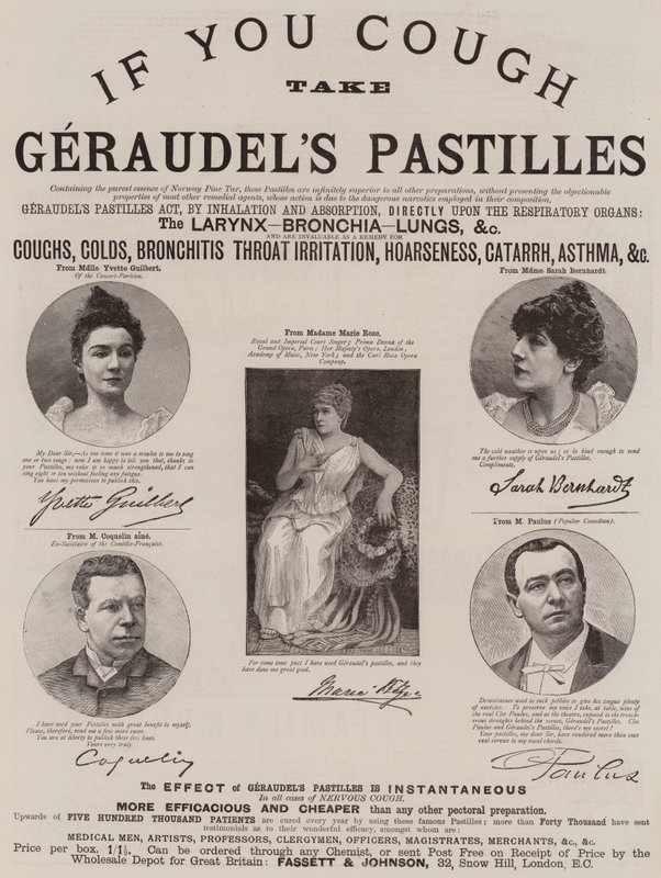 Annons, Geraudels Pastiller (gravyr) av English School