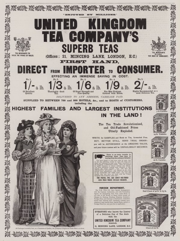 Annons, United Kingdom Tea Company (gravyr) av English School