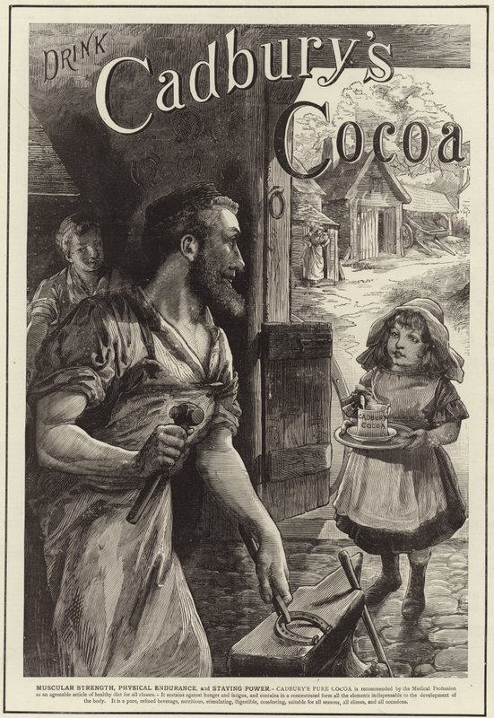 Annons för Cadburys Drinking Cocoa av English School