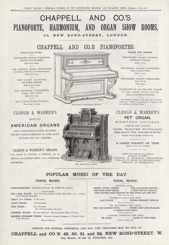 Annons för Chappell and Co