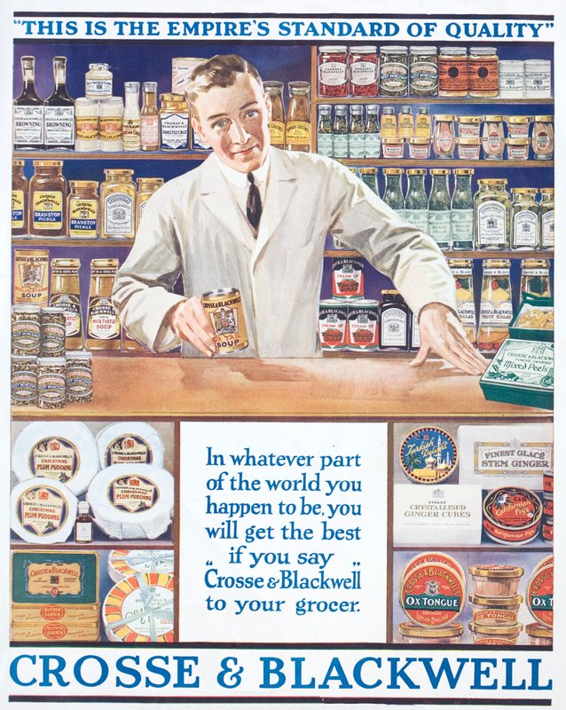 Annons för Crosse och Blackwell foods, c1920 (färg litho) av English School