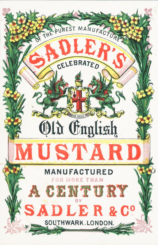 Annons för Sadlers Old English Mustard av English School