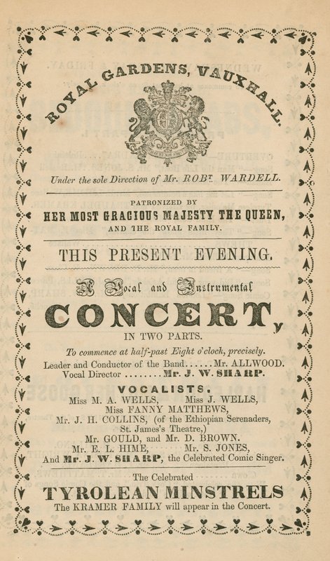 Annons för Vauxhall Gardens, London av English School