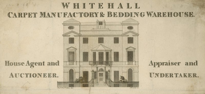 Annons för Whitehall mattfabrik och sänglager av English School