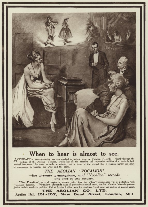 Annons för grammofonen Aeolian Vocalion av English School