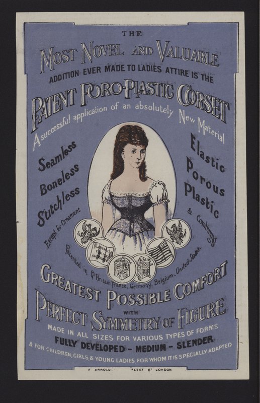 Annons för patentet Poro-Plastic korsett (färg litho) av English School