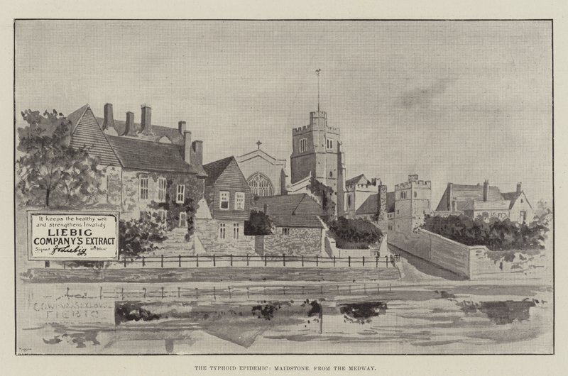 Annons, tyfusepidemin, Maidstone från Medway av English School