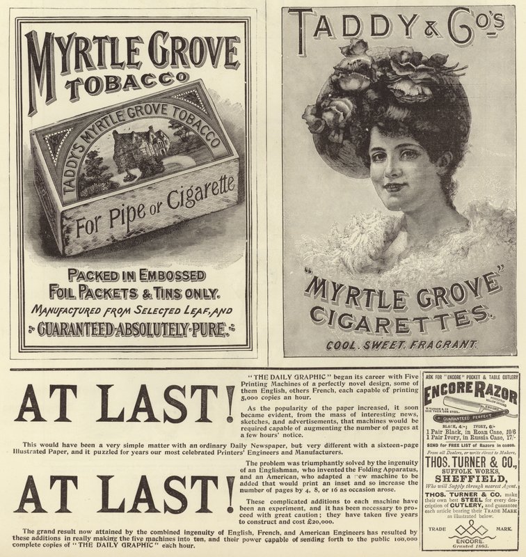 Reklam spreds från The Graphic Christmas Number 1896 av English School