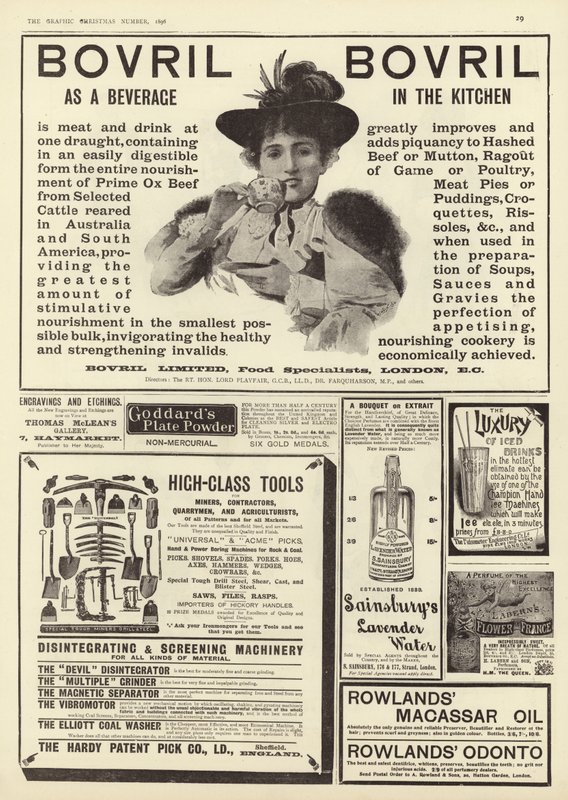 Reklam spreds från The Graphic Christmas Number 1896 av English School