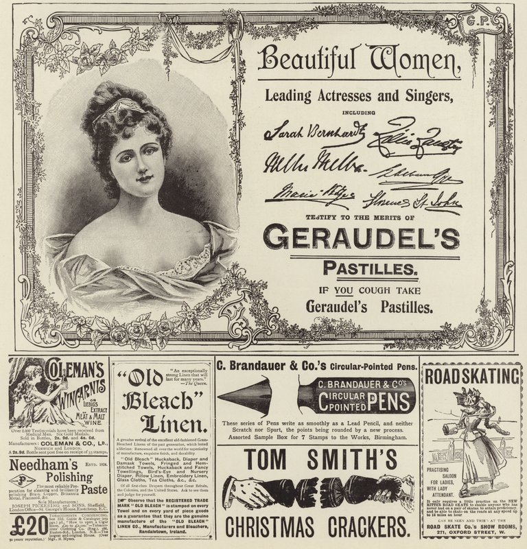 Reklam spreds från The Graphic Christmas Number 1896 av English School