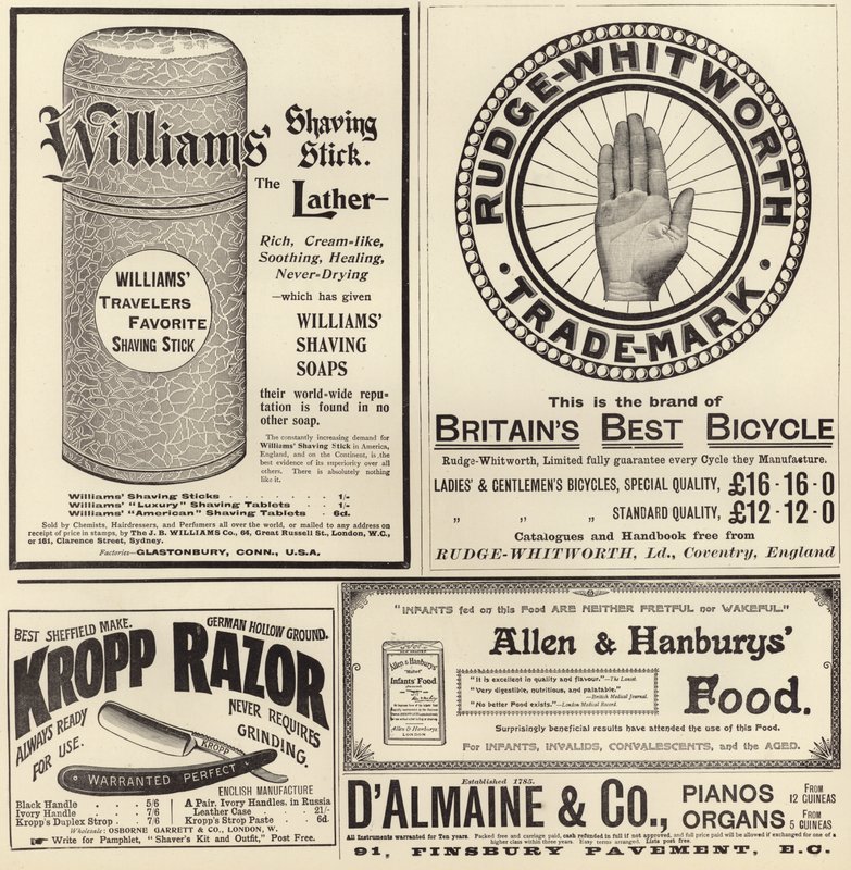 Reklam spreds från The Graphic Christmas Number 1897 av English School