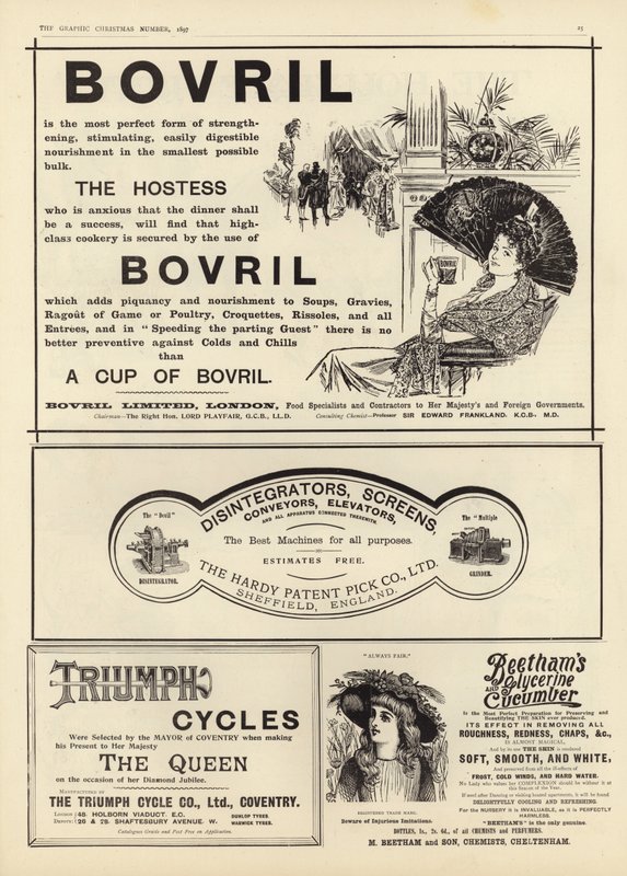 Reklam spreds från The Graphic Christmas Number 1897 av English School