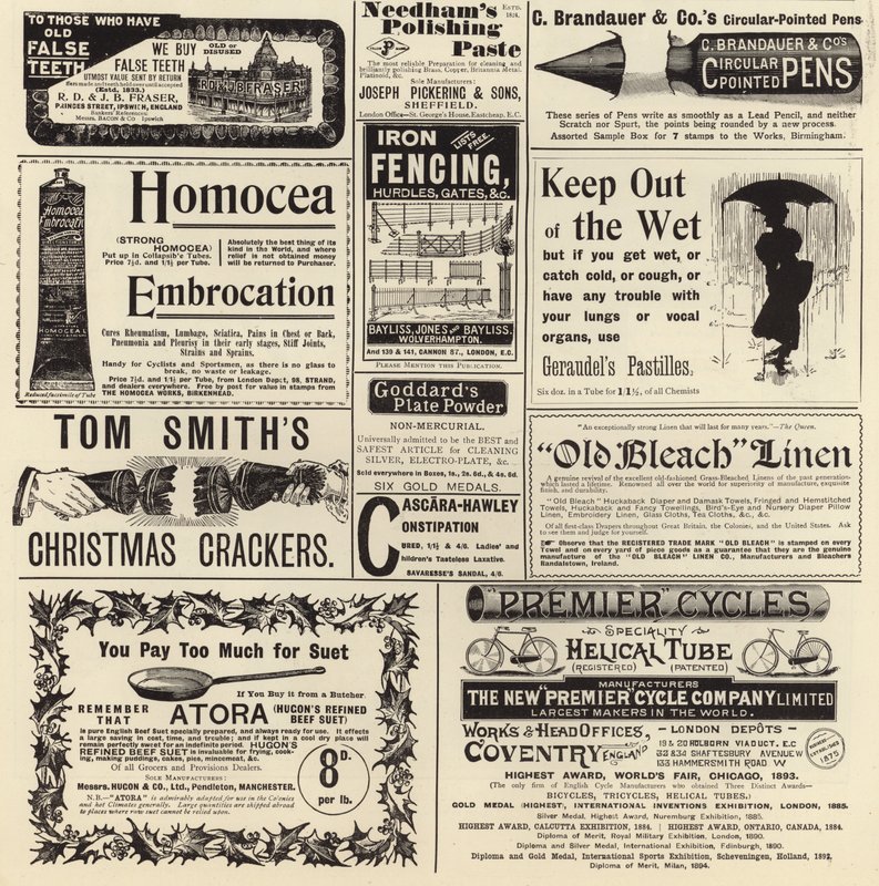Reklam spreds från The Graphic Christmas Number 1897 av English School