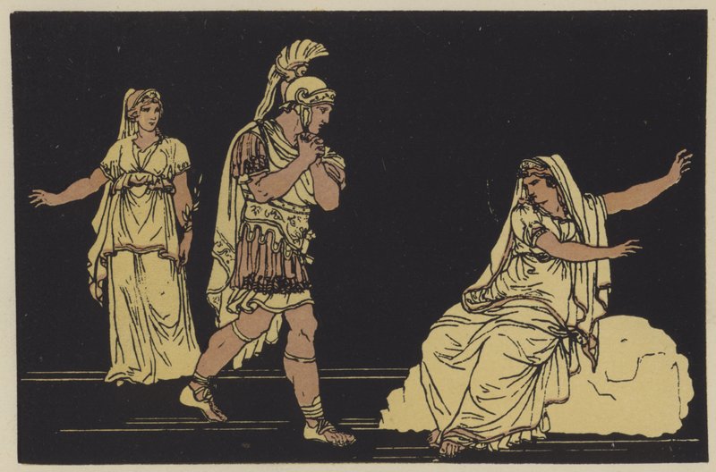Aeneas och Didos skugga (färglitografi) av English School