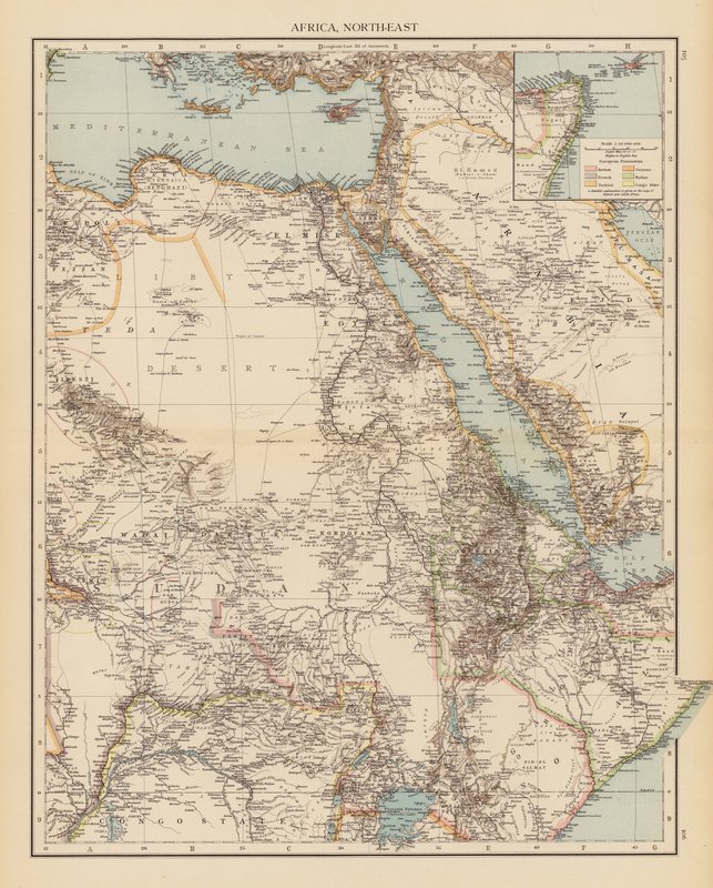 Afrika, nordöstra delen (färglitografi) av English School