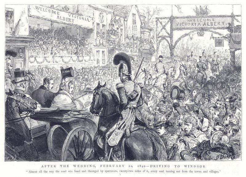 Efter bröllopet, 10 februari 1840, körning till Windsor av English School