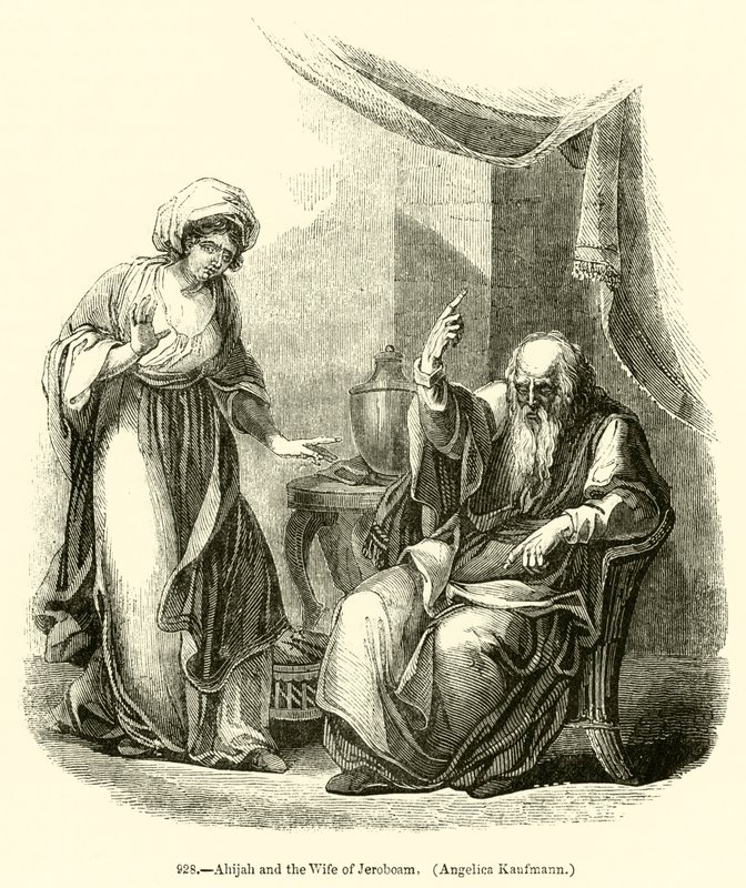 Ahijah och Jerobeams fru, Angelica Kaufmann (gravyr) av English School