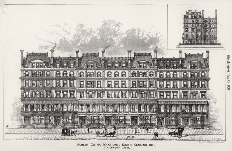 Albert Gotha Mansions, South Kensington (gravyr) av English School