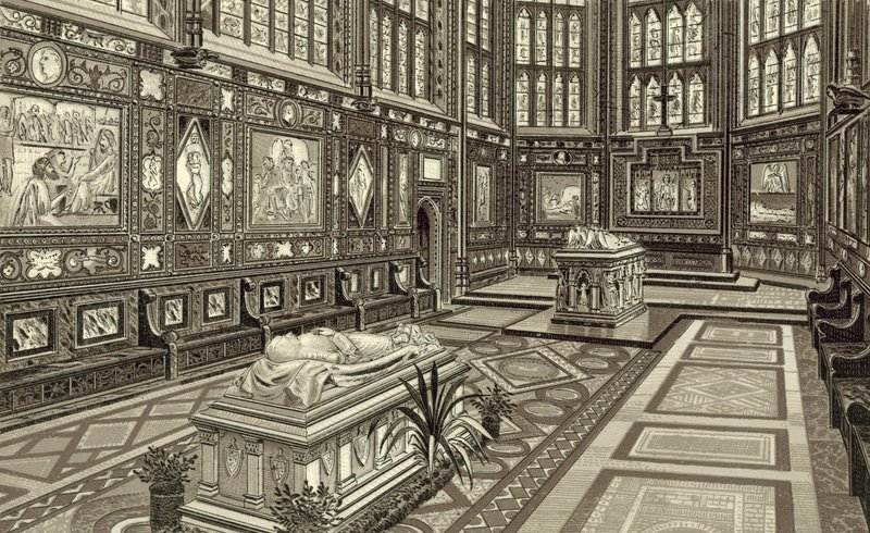 Albert Memorial Chapel, Windsor (litografi) av English School