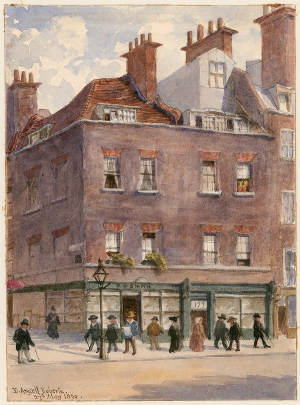 Aldersgate Street, London, 27 maj 1890 (wc på papper) av English School