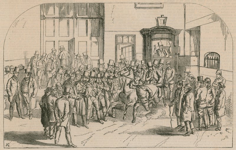Aldridges Horse Repository, västra sidan av St Martins Lane, nära Long Acre av English School