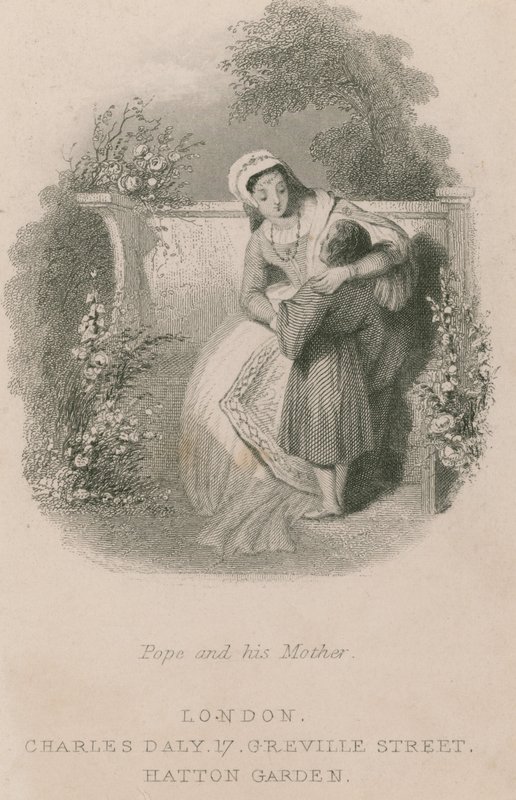 Alexander Pope som pojke med sin mamma av English School