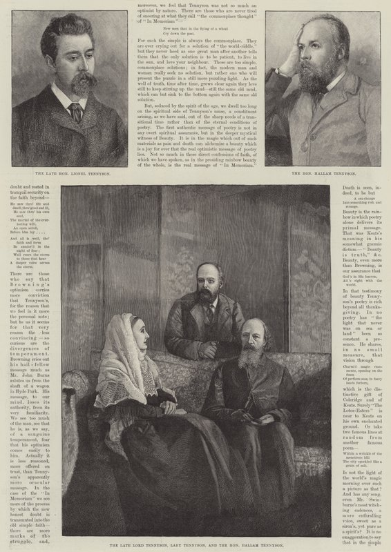 Alfred, Baron Tennyson, poetpristagare (gravyr) av English School