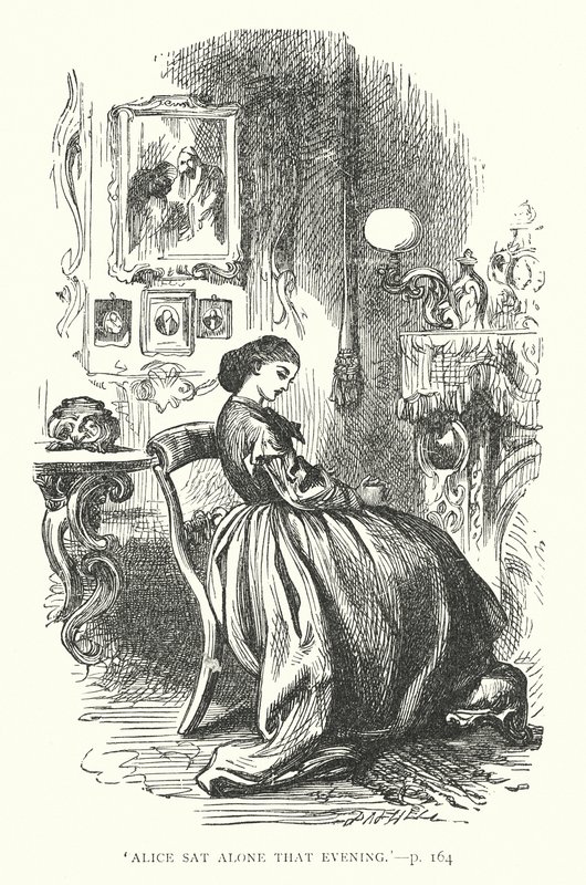 "Alice satt ensam den kvällen" (gravyr) av English School