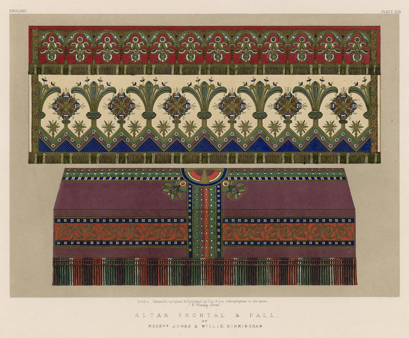 Altar Frontal and Pall av Mrs Jones och Willis, Birmingham av English School