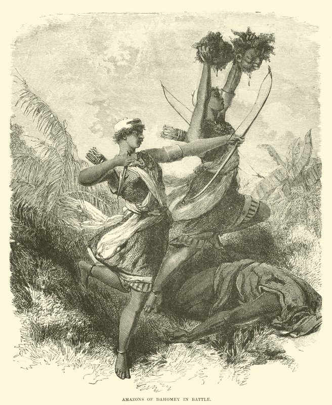 Amazons av Dahomey i strid av English School