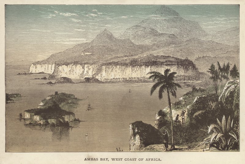 Ambas Bay, Afrikas västkust (färgad gravyr) av English School