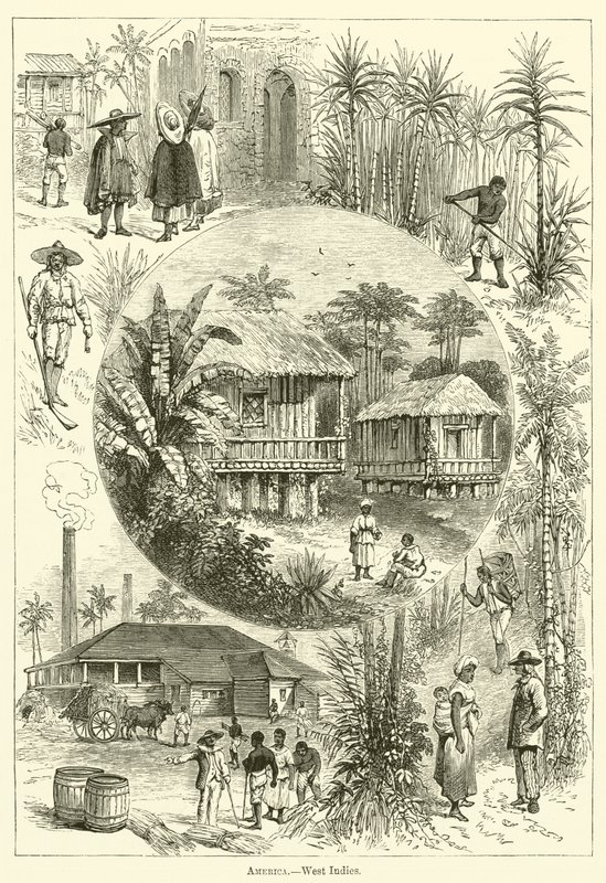 Amerika, Västindien (gravyr) av English School