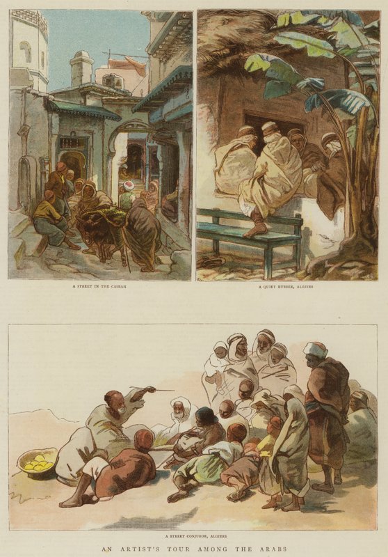 En konstnärsturné bland araberna (färggravyr) av English School