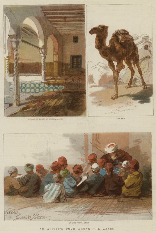 En konstnärsturné bland araberna (färggravyr) av English School