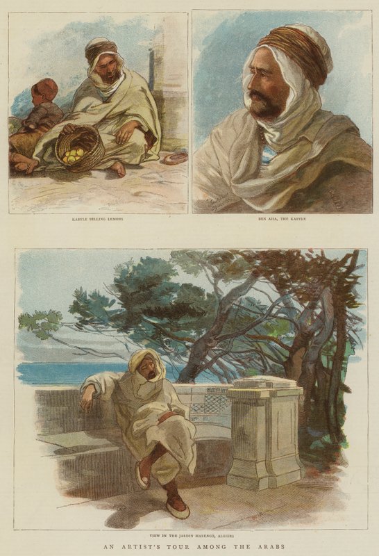 En konstnärsresa bland araberna (färggravyr) av English School